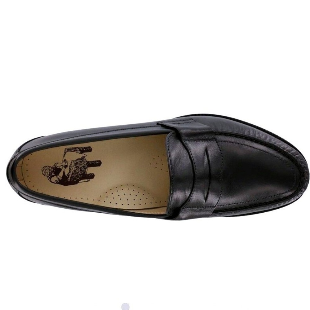 SAS Men's Penny 40 Slip-On Loafer Black Leather Size 8.5 N Narrow Made in USA